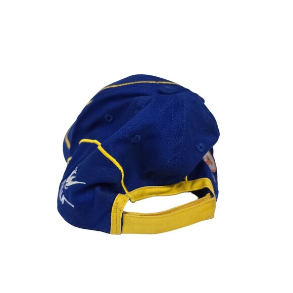 Vtg NAPA Racing Hat #55 Michael Waltrip Adjustable Strap Racing Cap Blue Yellow - Picture 4 of 10